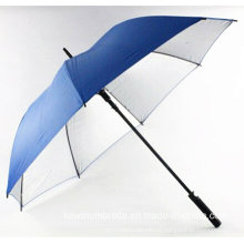 30 polegadas Auto Open Straight Golf Umbrella com revestimento de prata Tecido Pongee